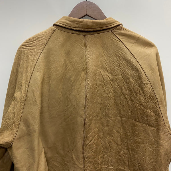 【曜日割引対象外】 バーバリーズ Burberrys 70's 80's Leather Jacket スペイン製 タータンチェック ジャケット ベージュ 201MT-3669 VB