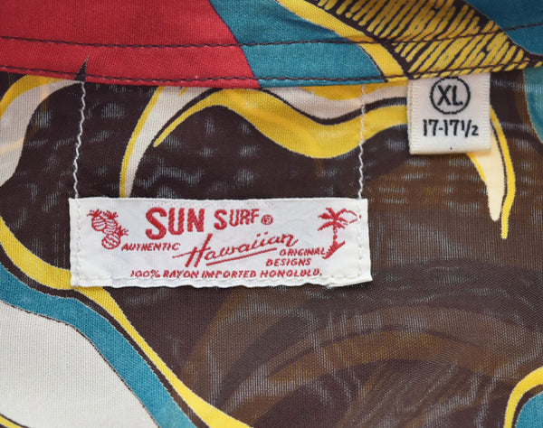 サンサーフ SUN SURF  KIHI KIHI CORAL FISH レーヨンシャツ オープンカラー 開襟 SS32701 半袖シャツ マルチカラー LLサイズ 103MT-3063
