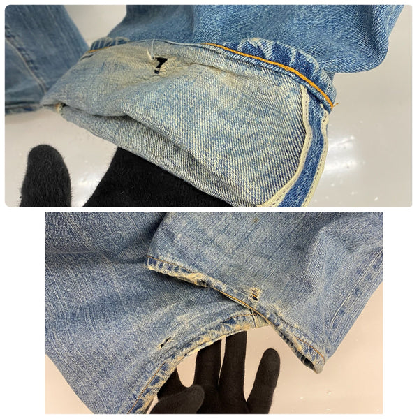 【曜日割引対象外】 リーバイス Levi's 00's 201 20's復刻 W38 USA製 バレンシア工場 555 青耳 20201-0128 デニム ブルー W38 L36サイズ 201MB-1212 VB