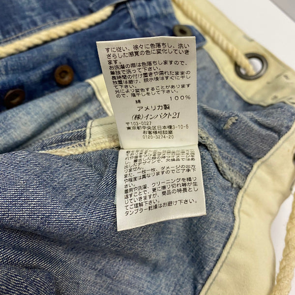 【曜日割引対象外】 ラルフローレン POLO RALPH LAUREN RRL DOUBLE RL デニムワークパンツ ロープ USA製 PP-PM-HS-0054 デニム ブルー 30×32サイズ 201MB-835 VB
