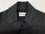 パーバーズ PERVERZE 17AW Double Face Wool Large Coat ダブルフェイス オーバーサイズ ウール ダメージ加工 BLACK 黒 117040110 コート 無地 ブラック フリーサイズ 104LT-123