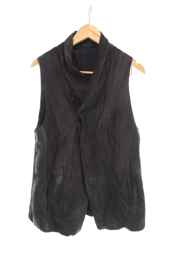 ユリウス JULIUS 13SS 7 Vandalism 7 ヴァンダリズム カバード ベスト ジレ ラムレザー 3 ベスト ブラック 103MT-2395