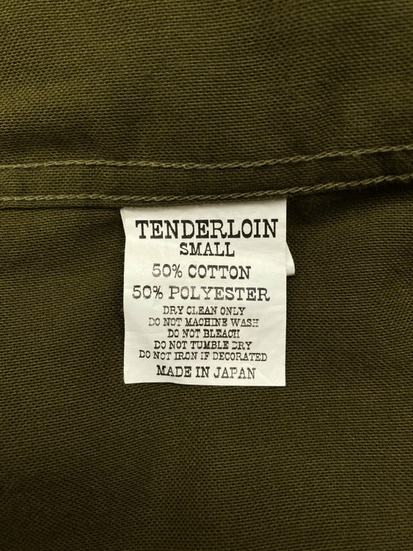 テンダーロイン TENDERLOIN 10SS T-BOWL SHT S/S ボーリングシャツ 開襟 バックロゴ チェーンステッチ 刺繍 OLIVE オリーブ KHAKI 緑 半袖シャツ ロゴ カーキ Sサイズ 104MT-658