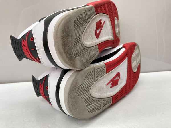 ナイキ NIKE 20年製 AIR JORDAN 4 RETRO FIRE RED エア ジョーダン レトロ ファイヤー レッド AJ4 スウッシュロゴ 白 赤 黒 DC7770-160 メンズ靴 スニーカー ホワイト 27.5cm 104S-843