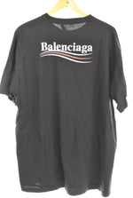 バレンシアガ BALENCIAGA  キャンペーンロゴ 半袖Tシャツ TS98 570803 TAV44 1000 Tシャツ ブラック Lサイズ 103MT-3299