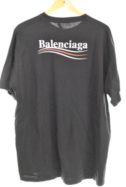 バレンシアガ BALENCIAGA  キャンペーンロゴ 半袖Tシャツ TS98 570803 TAV44 1000 Tシャツ ブラック Lサイズ 103MT-3299