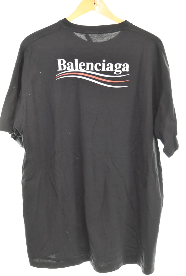 バレンシアガ BALENCIAGA  キャンペーンロゴ 半袖Tシャツ TS98 570803 TAV44 1000 Tシャツ ブラック Lサイズ 103MT-3299