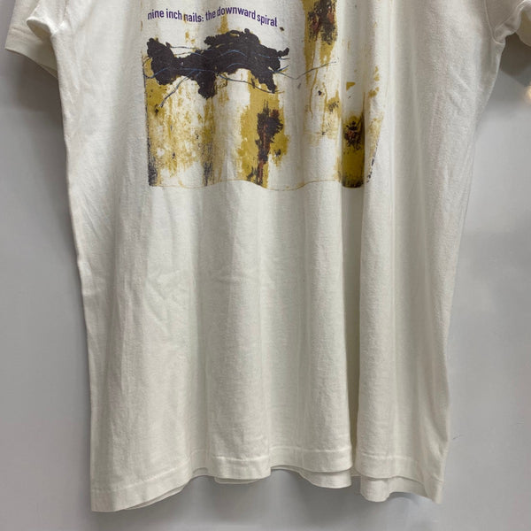 【曜日割引対象外】 ヴィンテージ vintage 90's NINE INCH NAILS "The Downward Spiral halo eight " Hanes USA製 Tシャツ ホワイト XLサイズ 201MT-4491 VB