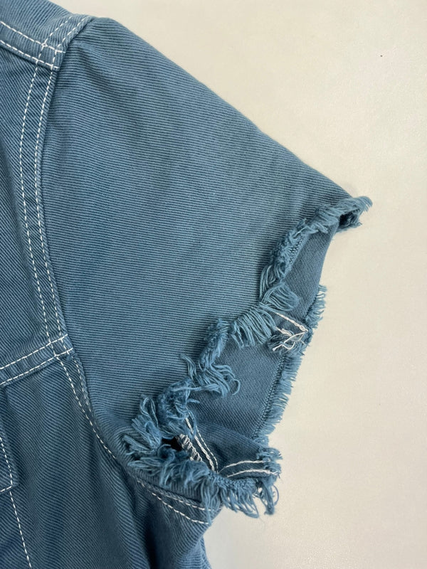 オフホワイト Off-White ジップアップ カットオフ ジャケット ジャケット ブルー Lサイズ 101MT-4147