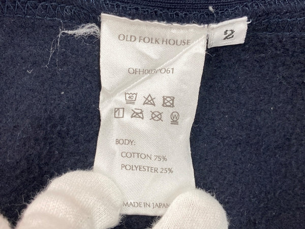 オールドフォークハウス OLD FOLK HOUSE トレーナー 長袖 カットソー クルーネック プルオーバー コットン ポリエステル MADE IN JAPAN 日本製 NAVY 紺 OFH003PO61 SIZE2 スウェット ロゴ ネイビー 104MT-1838