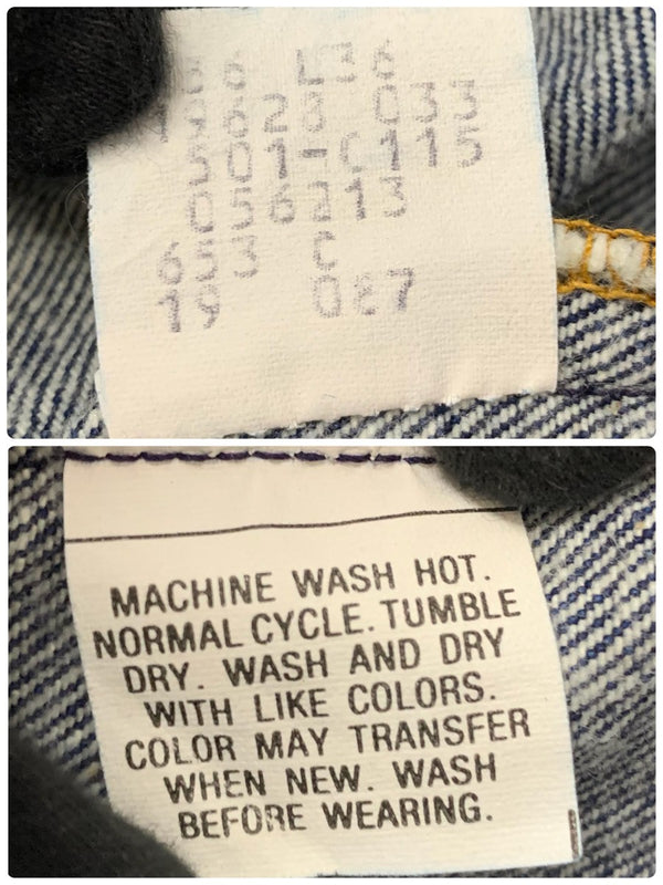 【曜日割引対象外】 リーバイス Levi's 80's 501-0115 脇割り ワンウォッシュ程度 USA製 デニム W36 L36サイズ 201MB-796 VB