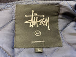 ステューシー STUSSY × fragment フラグメント Varsity jacket バーシティ ジャケット スタジャン 紺 ジャケット 無地 ネイビー Lサイズ 104MT-2063