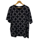 ヴァレンティノ VALENTINO  VLTNグリットプリントオーバーサイズTシャツ RV0MG01UUVC Tシャツ ブラック Lサイズ 201MT-3352