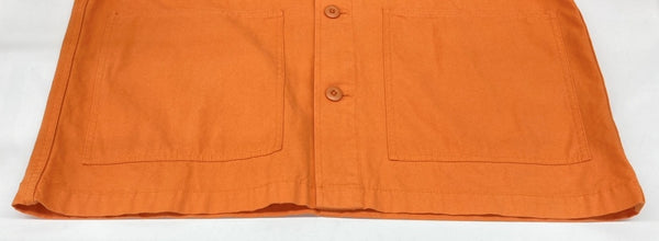 ステューシー STUSSY Torque Jacket トルクジャケット ワークジャケット ライトアウター ミリタリー ステンカラー フロントボタン ロゴプリント ORANGE 橙色 ジャケット ワンポイント オレンジ XLサイズ 104MT-1801