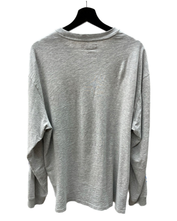 シュプリーム SUPREME Old English L/S Top オールド イングリッシュ ロゴ 長袖 カットソー ロンT 灰 ロンT 刺繍 グレー Mサイズ 104MT-1526
