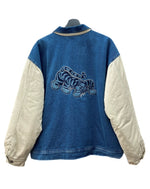 ヴィンテージ vintage Disney ディズニー STADIUM JACKET スタジアム ジャケット スタジャン ティガー デニム ボタン アウター インディゴ 青 ジャケット キャラクター ブルー Lサイズ 104MT-1797