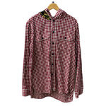 アベイシングエイプ A BATHING APE ファーストカモ 1st カモ シャーク WGM ギンガムチェック 長袖シャツ レッド XXLサイズ 201MT-4312