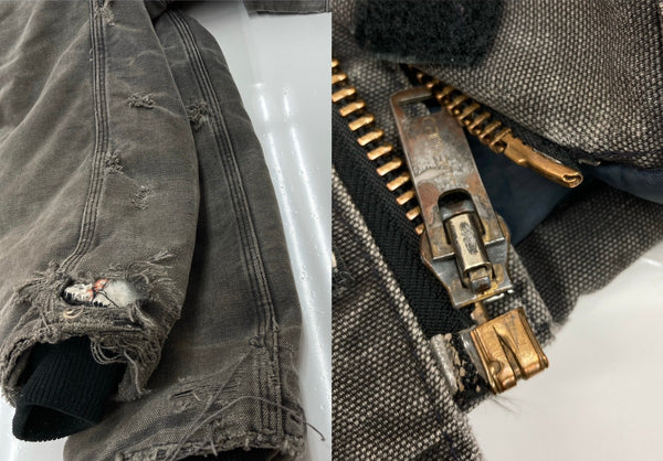 カーハート Carhartt DUCK TRADITIONAL JACKET ダック トラディショナル ジャケット ジップアップ デトロイト ワーク アウター 黒 ジャケット ロゴ ブラック 104MT-1768