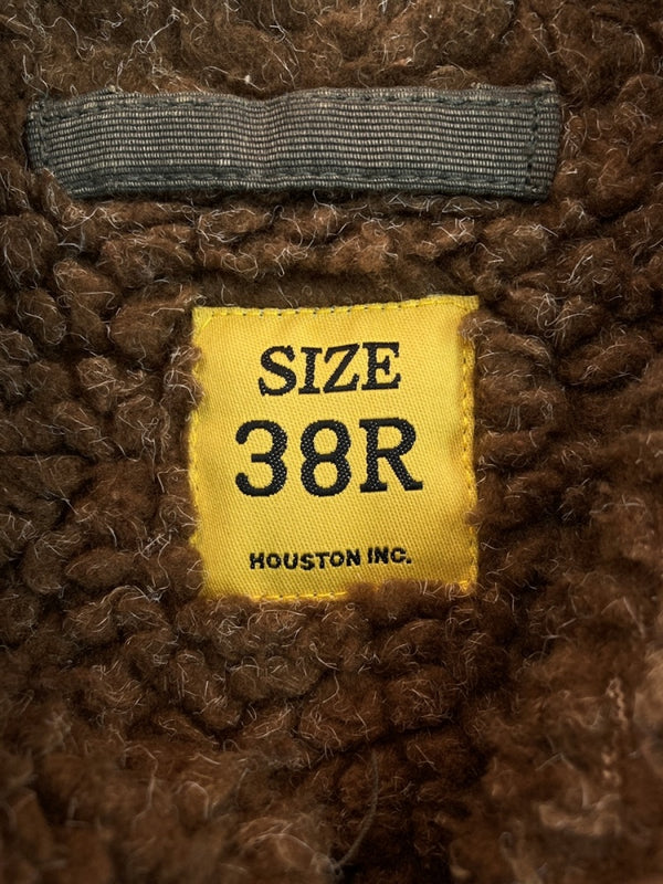 ヒューストン HOUSTON N-1 DECK JACKET デッキ ジャケット ミリタリー ジップアップ 裏ボア 軍物 アウター 緑 サイズ 38R ジャケット キャラクター グリーン 104MT-1808