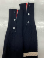 トムブラウン THOM BROWNE 4BAR WOOL CARDIGAN ライン ウール カーディガン Vネック ボタン 紺 MKC271A-00014415 サイズ 0 カーディガン ライン ネイビー 104MT-1084