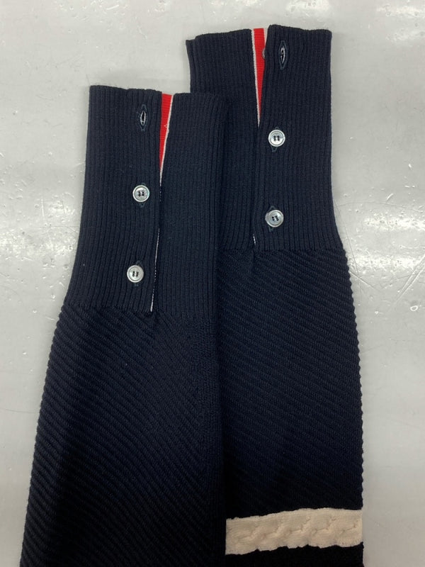 トムブラウン THOM BROWNE 4BAR WOOL CARDIGAN ライン ウール カーディガン Vネック ボタン 紺 MKC271A-00014415 サイズ 0 カーディガン ライン ネイビー 104MT-1084