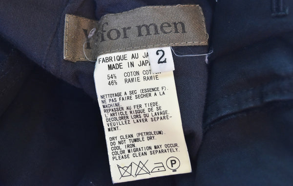 ヨウジヤマモト Yohji Yamamoto ワイズ Y's 綿麻ワイドパンツ 2 MM-P50-085  ボトムスその他 ブラック 2 103MB-691