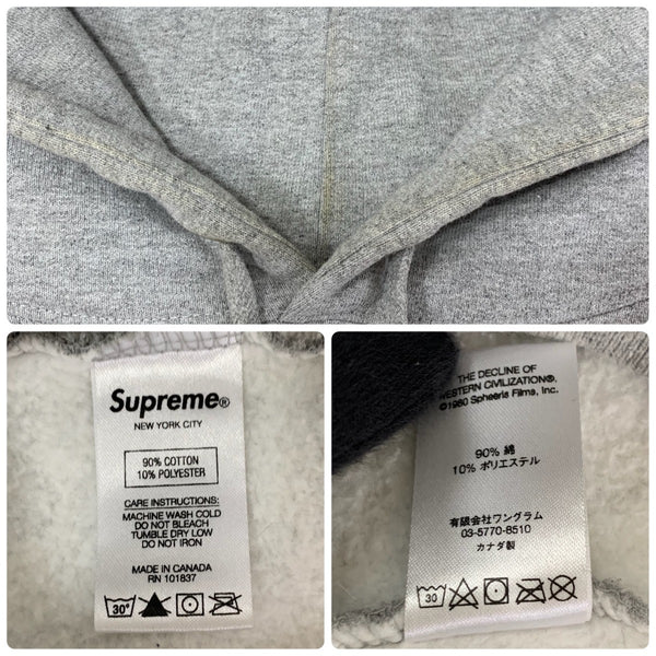 シュプリーム SUPREME 17AW Decline Hooded Sweatshirt カナダ製 パーカ グレー Sサイズ 201MT-4535