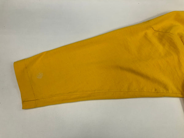 チャンピオン Champion 80's 80年代 トリコタグ フットボールシャツ カレッジ ナンバリング  7分丈 アメリカ製 MADE IN USA ヴィンテージ Vintage ロンT イエロー Sサイズ 101MT-4172