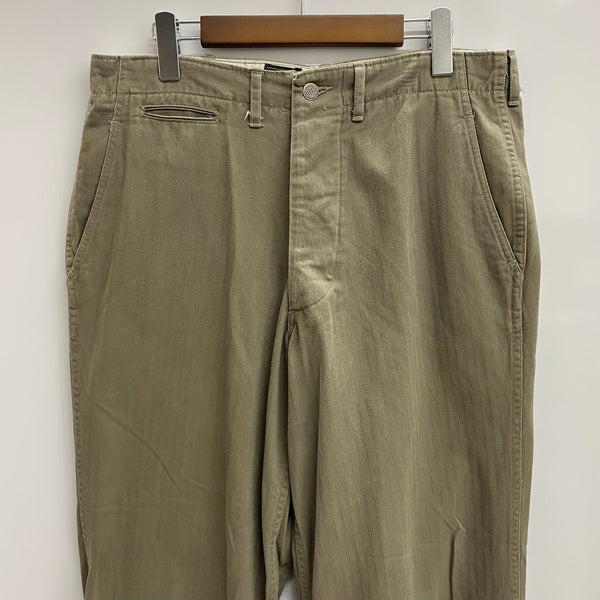 【曜日割引対象外】 ザリアルマッコイズ THE REAL McCOY'S Trousers Work Pants ヘリンボーンツイル ボトムスその他 カーキ W32 L35サイズ 201MB-983 VB