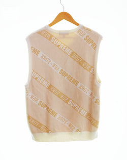 シュプリーム SUPREME 22SS Stripe Sweater Vest ストライプ セーター ベスト ニット ベスト ベージュ Mサイズ 103MT-2291