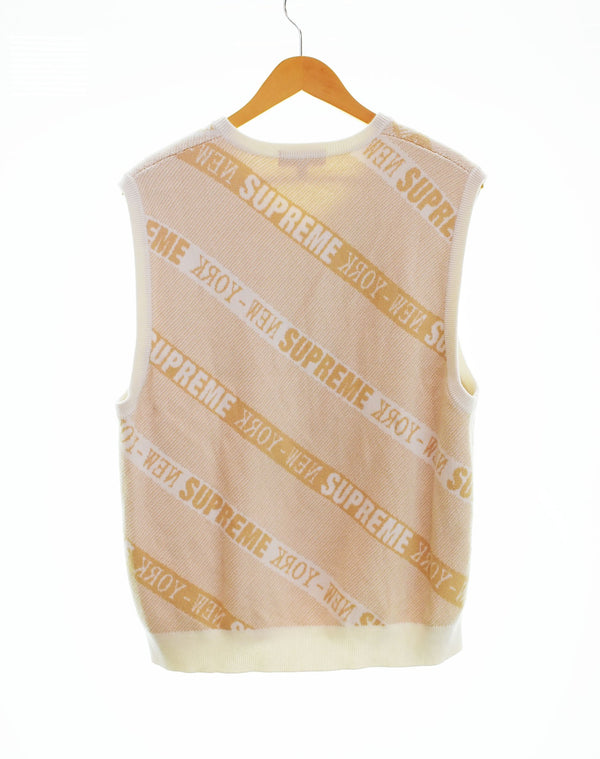 シュプリーム SUPREME 22SS Stripe Sweater Vest ストライプ セーター ベスト ニット ベスト ベージュ Mサイズ 103MT-2291