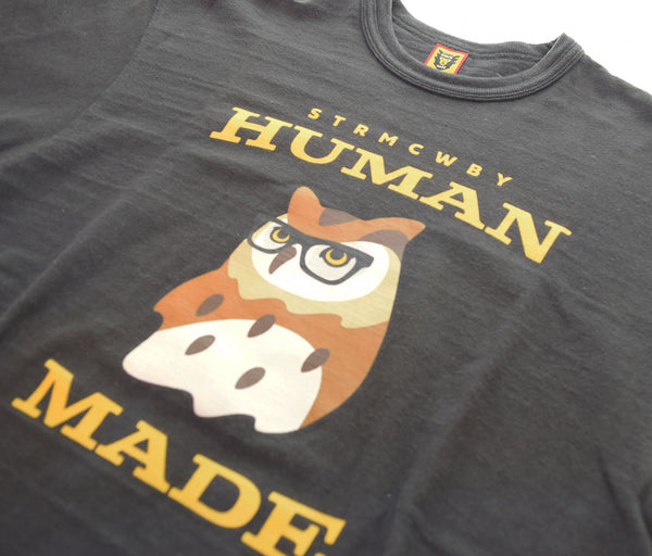 ヒューマンメイド HUMAN MADE GRAPHIC T-SHIRT  グラフィック フクロウ半袖Tシャツ 黒 Tシャツ ブラック Mサイズ 103MT-2676