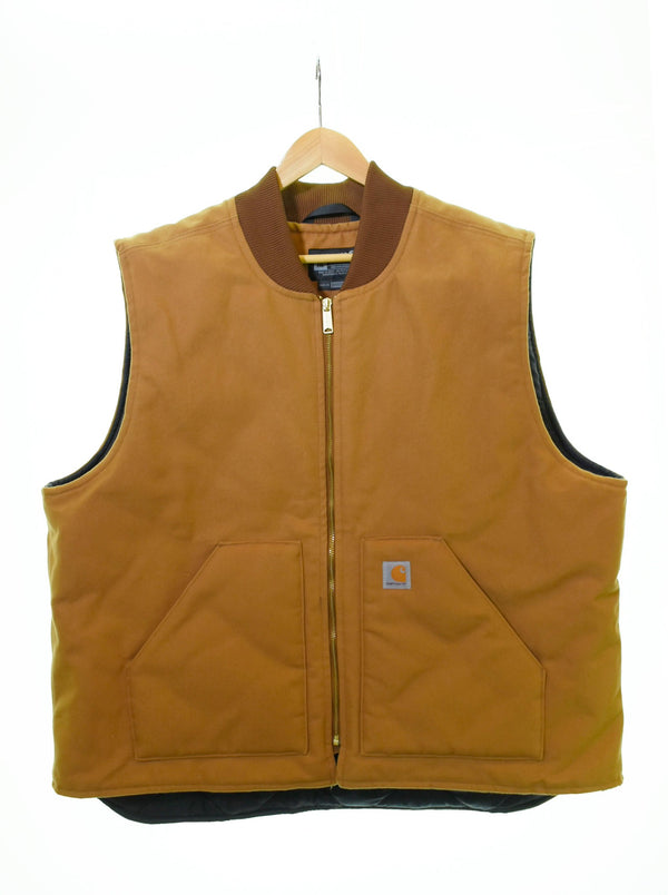 カーハート Carhartt DUCK VEST ARCTIC QUILT LINED  ダック ベスト アークティック キルト ラインド 茶 V01-BRN ベスト ブラウン 3Lサイズ 103MT-728