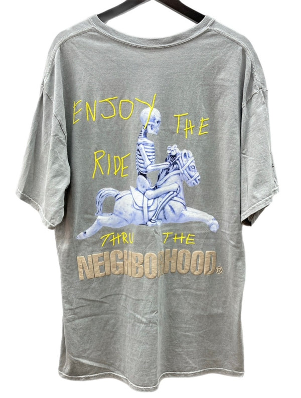 ネイバーフッド NEIGHBORHOOD × カクタスジャック Cactus Jack カルーセル CAROUSEL TEE 半袖 カットソー クルーネック コットン サイドロゴ GRAY 灰色 Tシャツ プリント グレー XLサイズ 104MT-1803