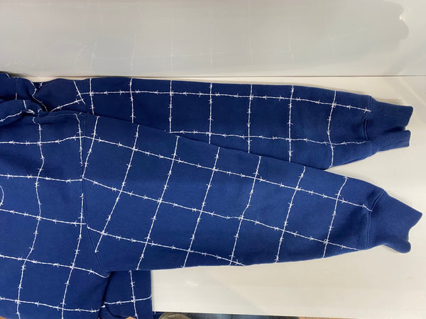 ボット BoTT 有刺鉄線柄 フーディー 223BoTT16-H パーカ ブルー Mサイズ 201MT-3825