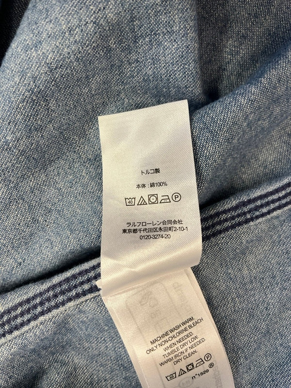 ラルフローレン RalphLauren POLO COUNTRY ポロ デニムシャツ  長袖シャツ ブルー Mサイズ 101MT-5179