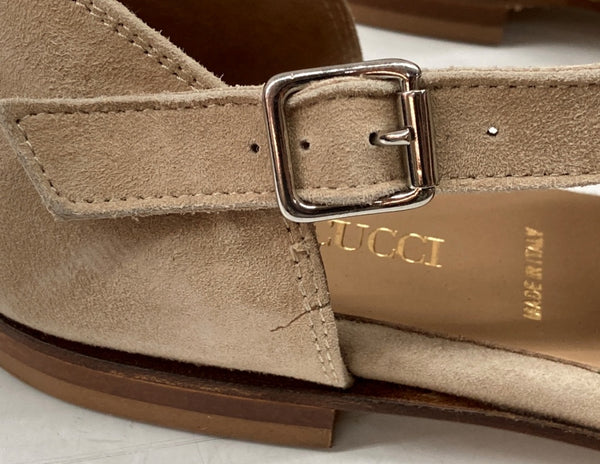 パスクッチ PASCUCCI グルカサンダル フラットシューズ ペタ靴 編み込み スウェード スエード イタリア製 MADE IN ITALY BEIGE 7443 レディース靴 サンダル ストラップ ベージュ SIZE37 104S-724