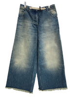 モンクレール MONCLER パームエンジェルス PALM ANGELS PANTALONE フリンジ デニムパンツ ジーンズ ジーパン コラボ I209L2A00001 M3414 デニム ブルー サイズ38 101MB-544