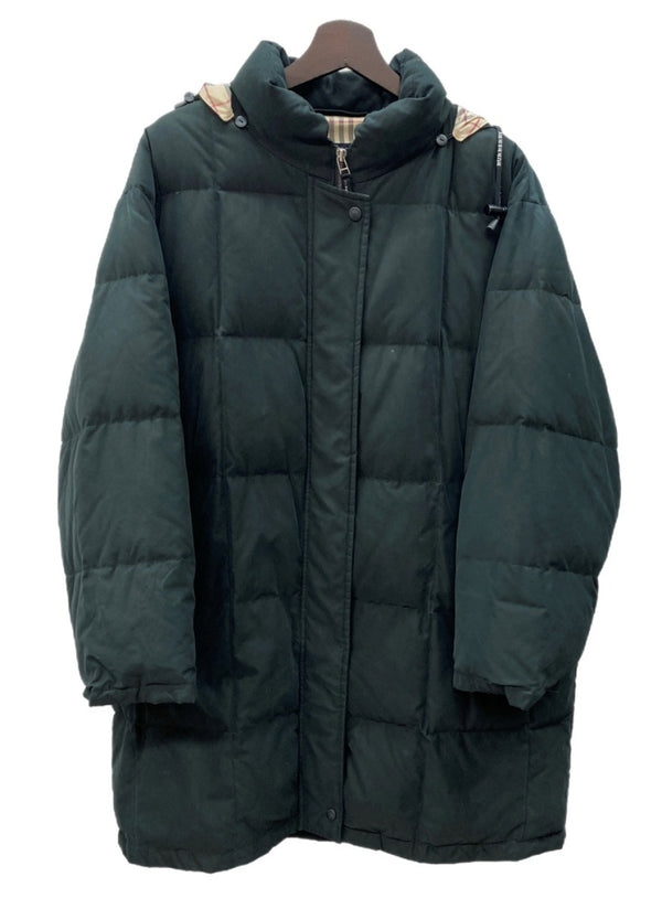 バーバリー Burberry ロンドン London 三陽商会 ダウンコート DOWN COAT ペディン ノバチェック ハイネック フード取り外し可 BLACK 黒 FRB58-092 コート ロゴ ブラック 15号 104LT-122
