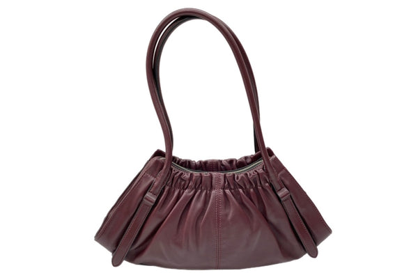 マークジェイコブス MARC JACOBS ザ クリスティーナ サッチェル THE CRISTINA SATCHEL シグネチャー スクランチ ハンドバッグ ギャザー チャーム パープル系その他 DARK PLUM ボルドー 2F5HSH031H01 バッグ レディースバッグ トートバッグ ロゴ ワインレッド 104B-73