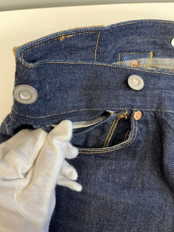 リーバイス Levi's 125周年モデル 501 1st 復刻  ボタン裏555 バレンシア シンチバック アメリカ製 125-0024 デニム ネイビー W33×L36 101MB-716