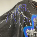 【曜日割引対象外】 ハーレーダビッドソン HARLEY DAVIDSON 2001 LIGHTNING HUGE EMBLEM サンダー USA製 Tシャツ ブラック XLサイズ 201MT-4389 VB