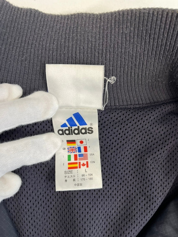アディダス adidas 90s～ Vintage ヴィンテージ ジップアップ プルオーバー  ジャケット ネイビー Lサイズ 101MT-4577