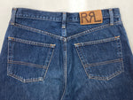 ダブルアールエル RRL 90s DENIM PANTS デニム パンツ ジップフライ ジーパン ジーンズ USA製 Ralph Lauren インディゴ 青 ロゴ R004 デニム ブルー サイズ 33 104MB-221