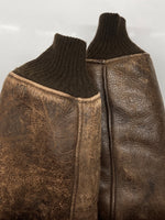 ショット SCHOTT B-6 SHEEPSKIN JACKET シープスキン ジャケット フライト ボア ジップアップ アウター 茶 サイズ 38 ジャケット 無地 ブラウン 104MT-1714