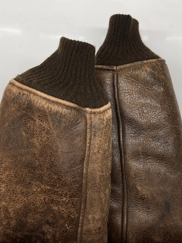 ショット SCHOTT B-6 SHEEPSKIN JACKET シープスキン ジャケット フライト ボア ジップアップ アウター 茶 サイズ 38 ジャケット 無地 ブラウン 104MT-1714