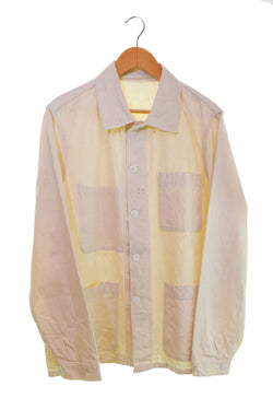 US US古着 au perroquet フレンチワークジャケット Made in France コットンヘリンボーンツイル  生成り フランス製 46 ジャケット ホワイト 103MT-2914