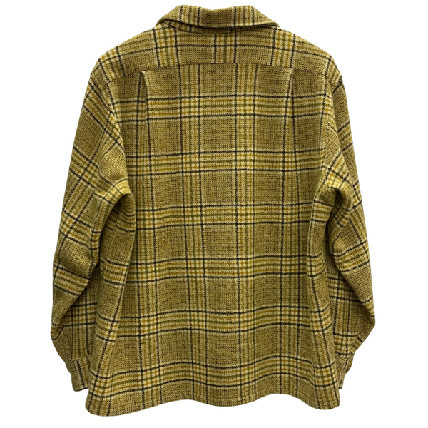 【曜日割引対象外】 ペンドルトン PENDLETON 60's Wool Open Collar Shirt 開襟 チェック 長袖シャツ 黄色 XLサイズ 201MT-3720 VB