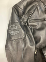 ハーレーダビットソン Harley Davidson バックリフレクティブスカルレザージャケット ライナー付 シングルライダース 98099-07VM ジャケット ブラック Mサイズ 101MT-2691