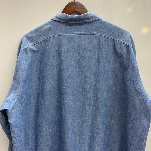 【曜日割引対象外】 ヴィンテージ vintage 70's ビッグヤンク BIG YANK シャンブレーシャツ 長袖シャツ ブルー 201MT-4382 VB